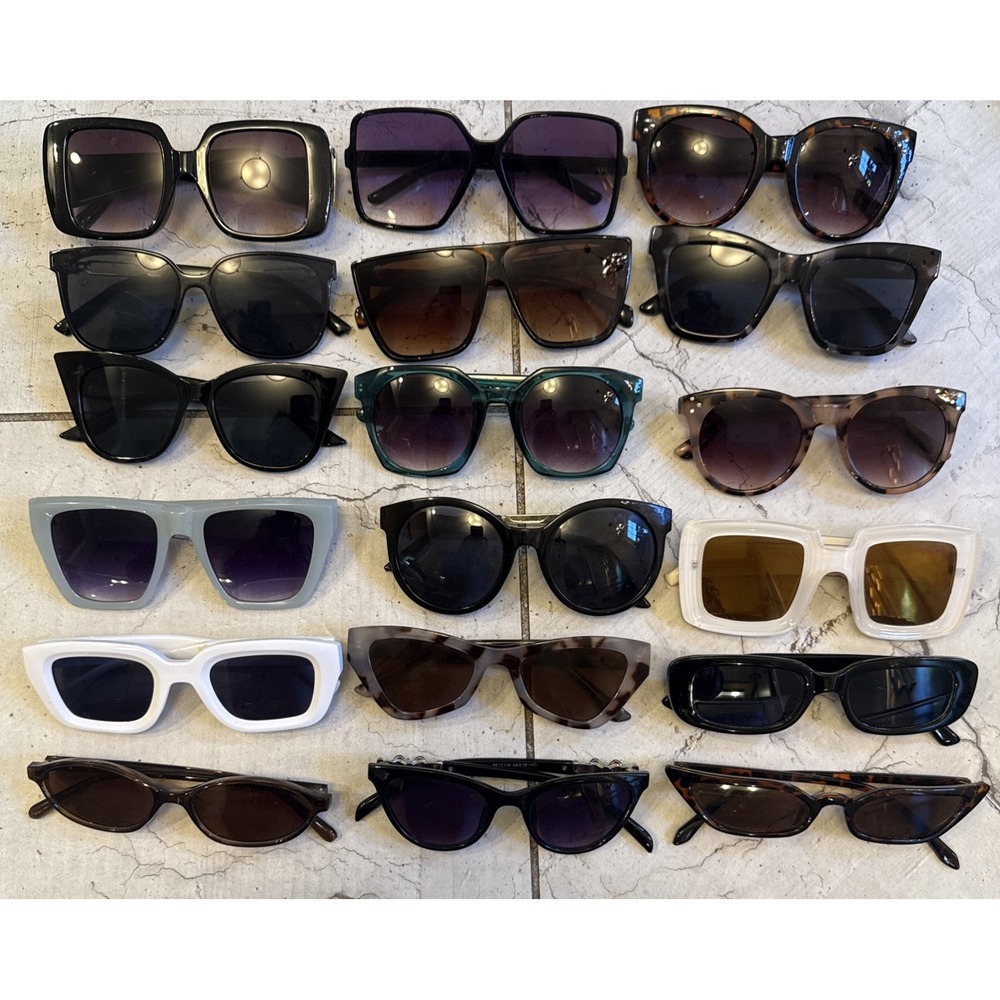 Lot Of  18 Limited Supply-Trend CAT EYE & OVERSIZED Sunglasses Wholesale Bundle